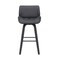 Armen Living Tyler 30" Bar Height Swivel Gray Faux Leather and Black Wood Bar Stool LCTYBAGRBL30 - alternate 6